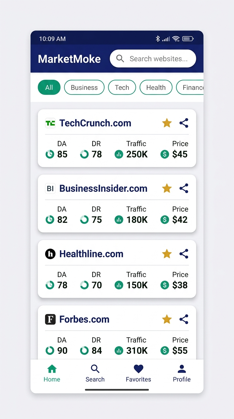 MarketMoke App Search Screen